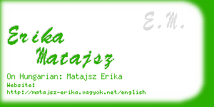 erika matajsz business card